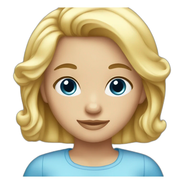 girl with blond hear and blue eyes  sticker