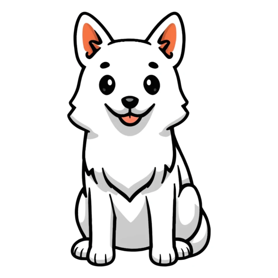 brown and white cartoon dog cartoonish sticker sticker