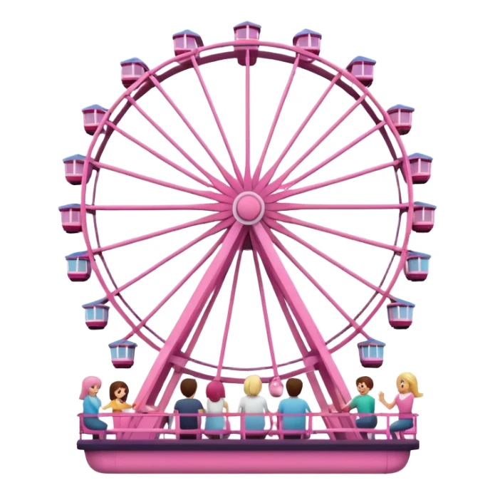 mix light pink dark pink and white theme park Ferris wheel sticker