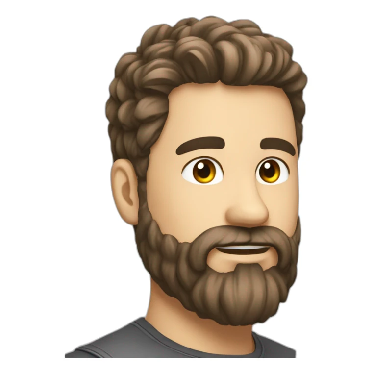 A man designing design on laptop white good hairstyle and white skin texture with beard sticker
