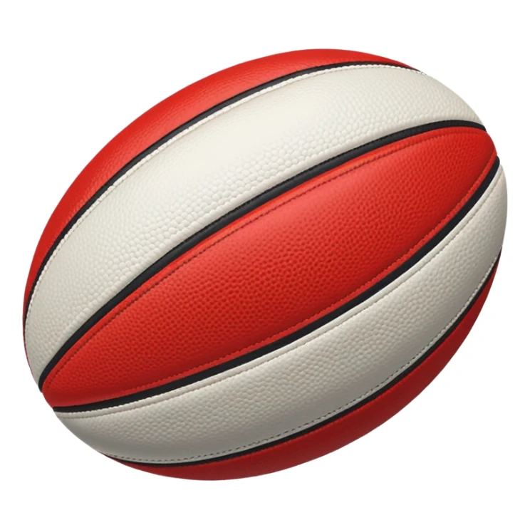 australian rules football ball with equal sized horizontal black, red, white, stripes sticker