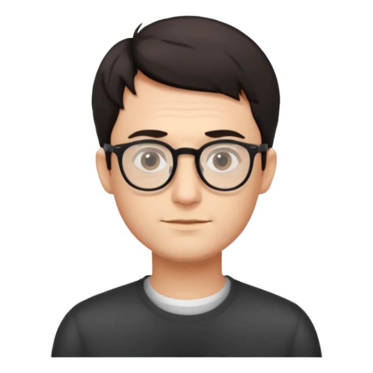 zumbi masculino, óculos fino, cabelo baixo sticker