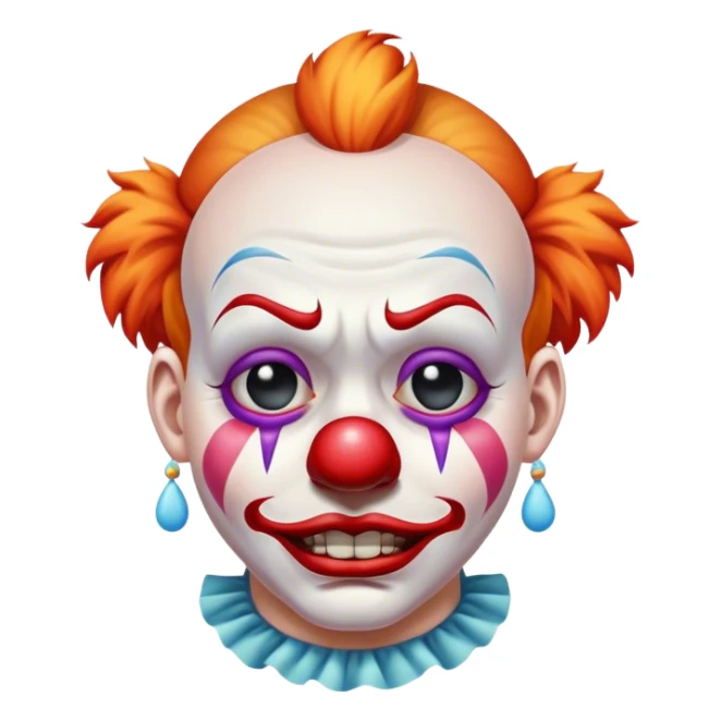 portrait of crying clown sticker