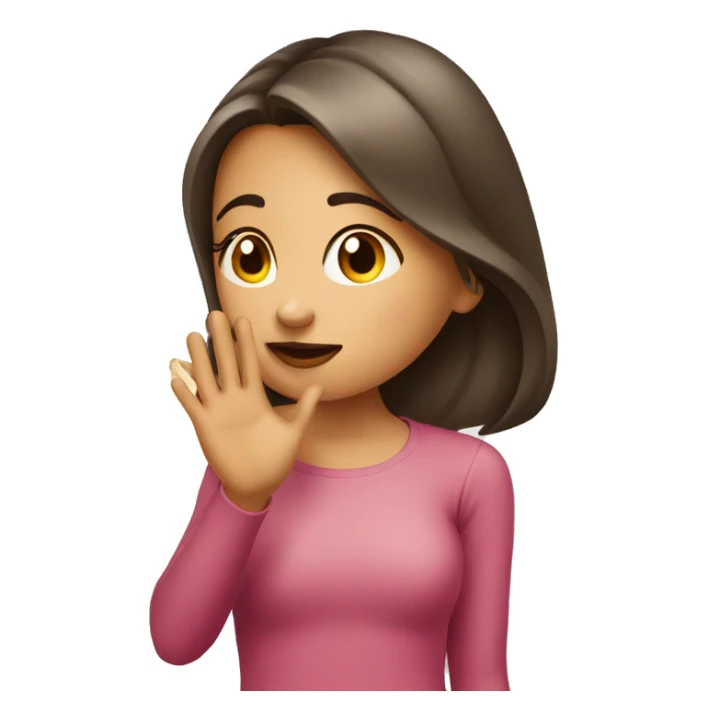 Girl blowing a kiss from hand to sticker