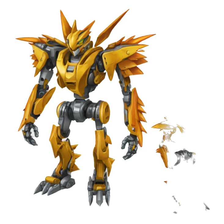 mechanical spiky Medabot-raptor-dragon-Bionicle-mecha full body sticker