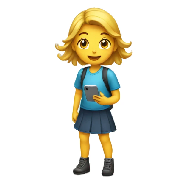 niña hablando por telefono sticker