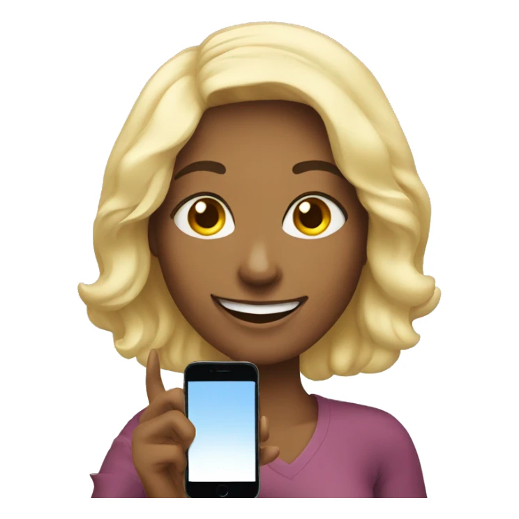 smiling woman with phone selfie sticker