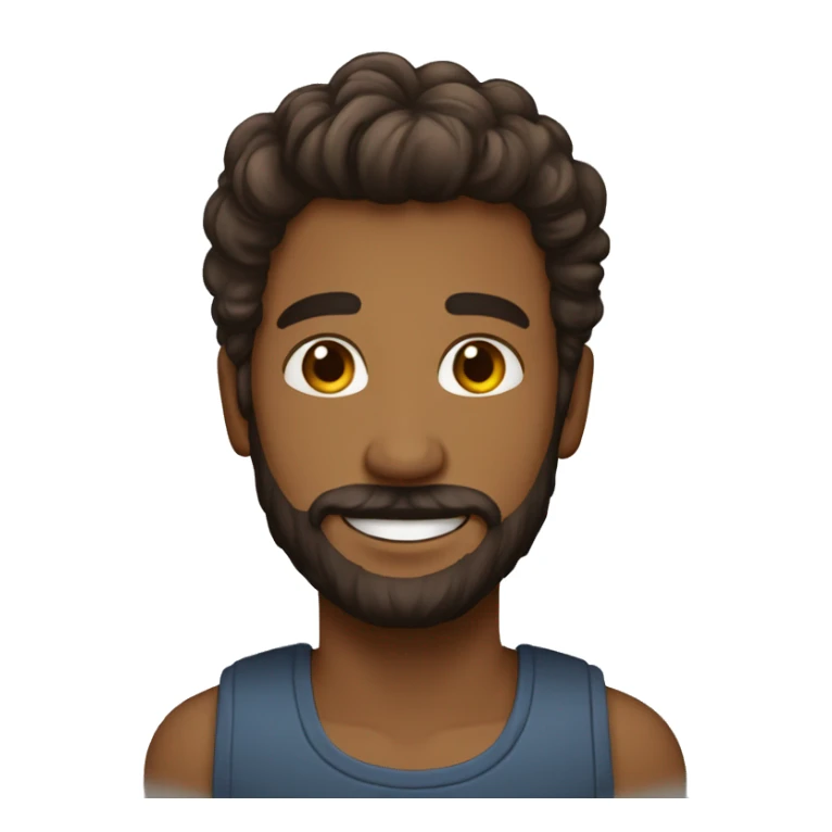 homme, cheveux brun,  lunnette ,souriant , yeux marron , barbe sticker