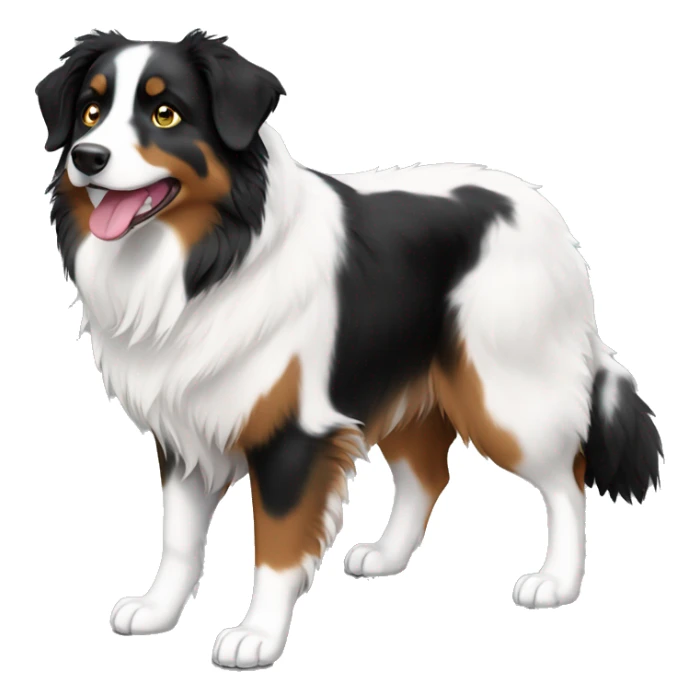 Black tricolor Australian shepherd full body sticker