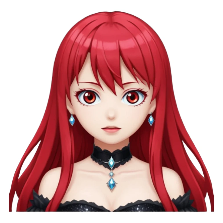 Shiny sparkly glittery beautiful gorgeous elegant cute mature gothic Rias Gremory anime style art sticker