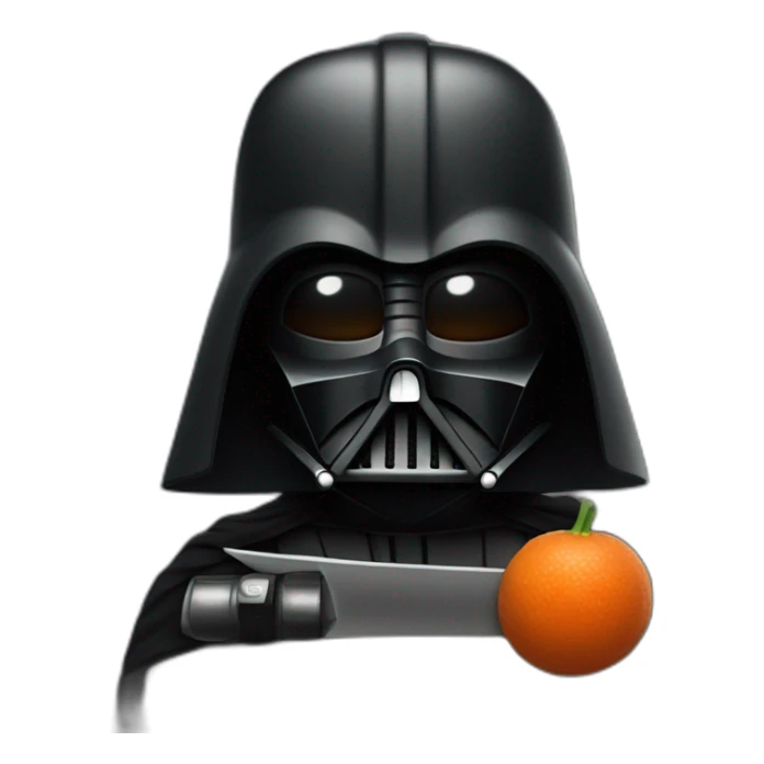 dark vador with a carot as sword sticker