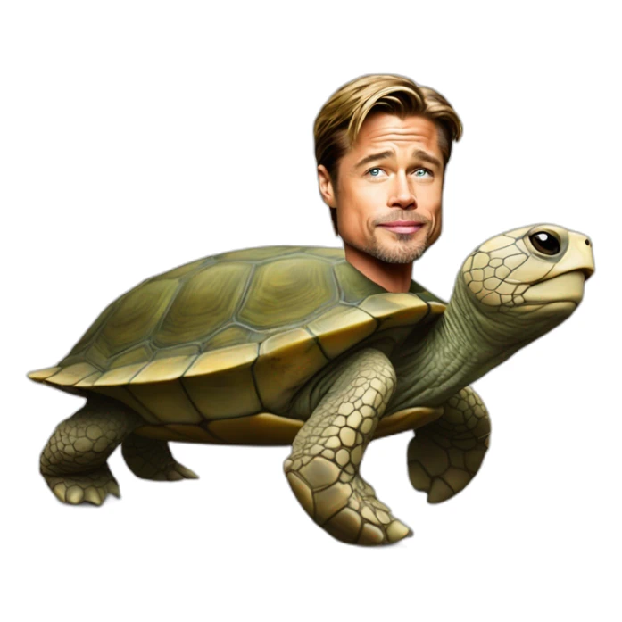 Brad Pitt sur une tortue sticker