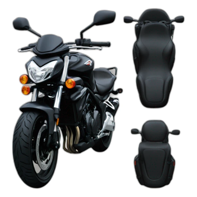 a black suzuki bandit 1200 Naked 2007 with leather seats sticker