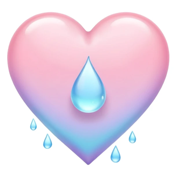 pastel heart with a gentle pastel raindrop sticker