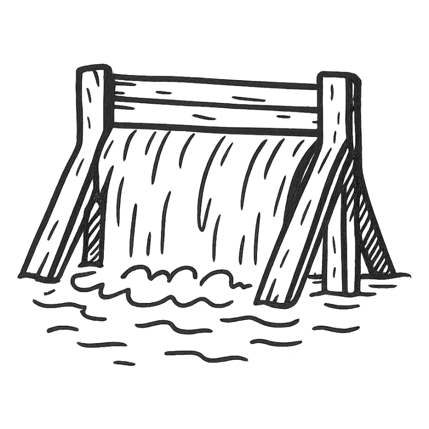 old wood dam sticker