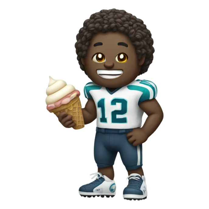 football player with ice cream sticker