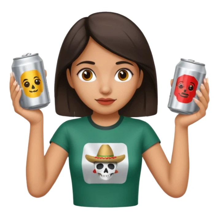 mexican girl with alcohol can sticker