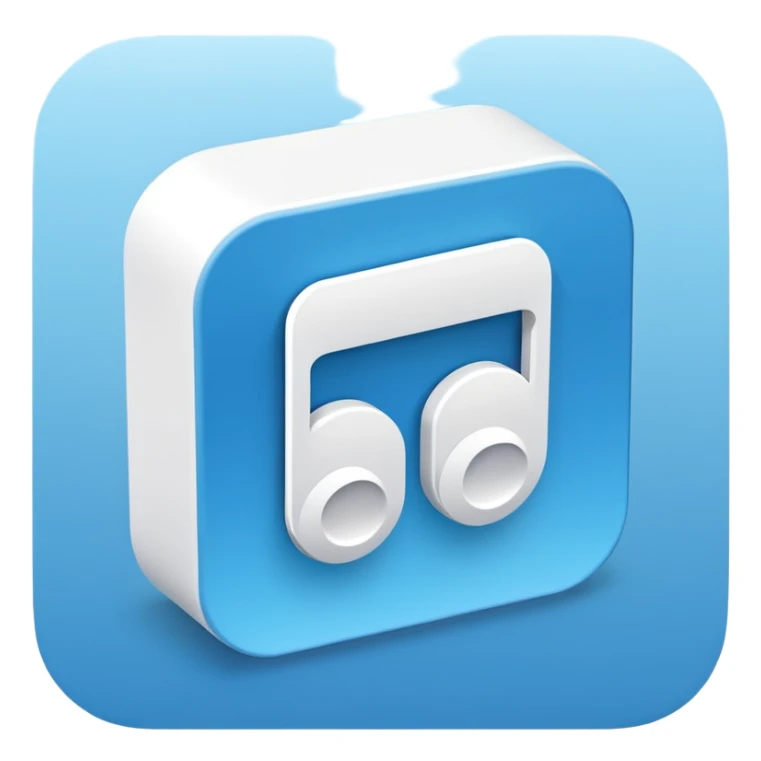 Create a modern, clean vector illustration of the Deezer app icon, designed in a smooth flat + soft 3D illustration style.
 sticker