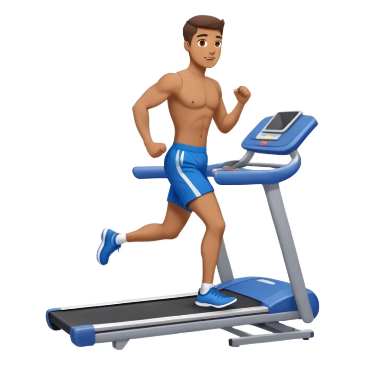 fit guy in blue shorts Treadmill sticker