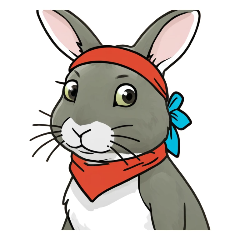 Bunny wearing bandanna sticker