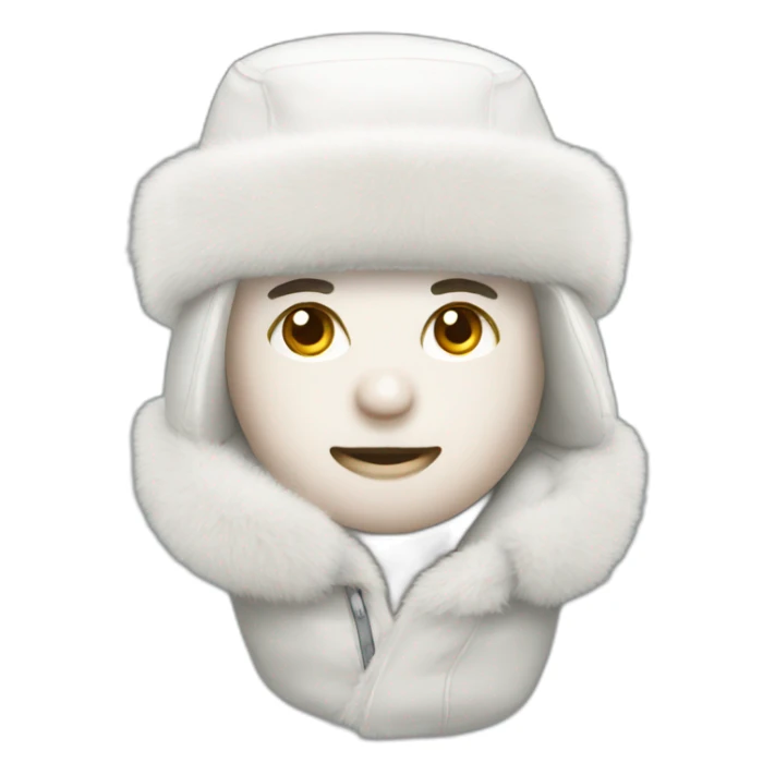 White ushanka sticker