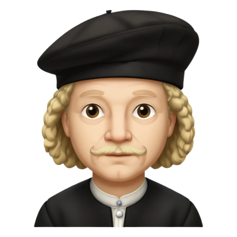 Rembrandt wear black berret hat sticker