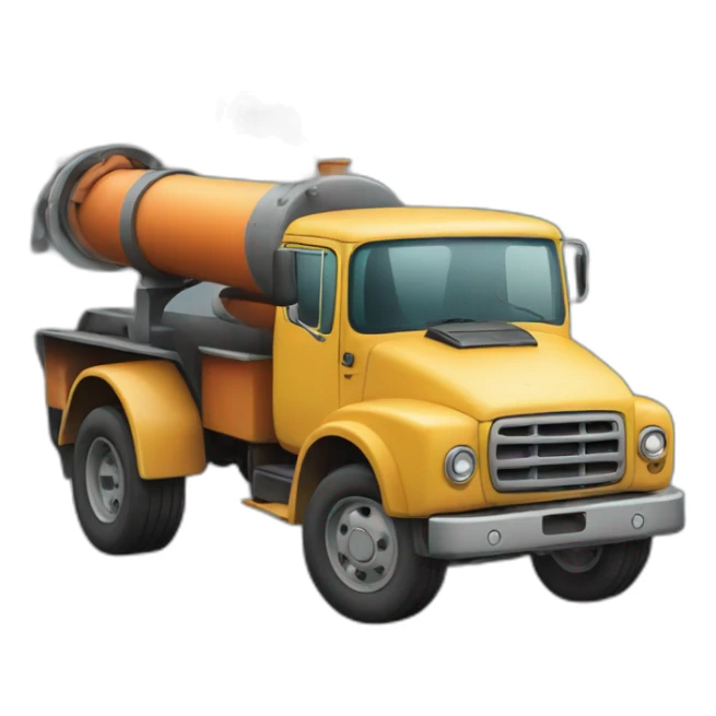 A truck with smoke coming out from the pipe on the back  sticker