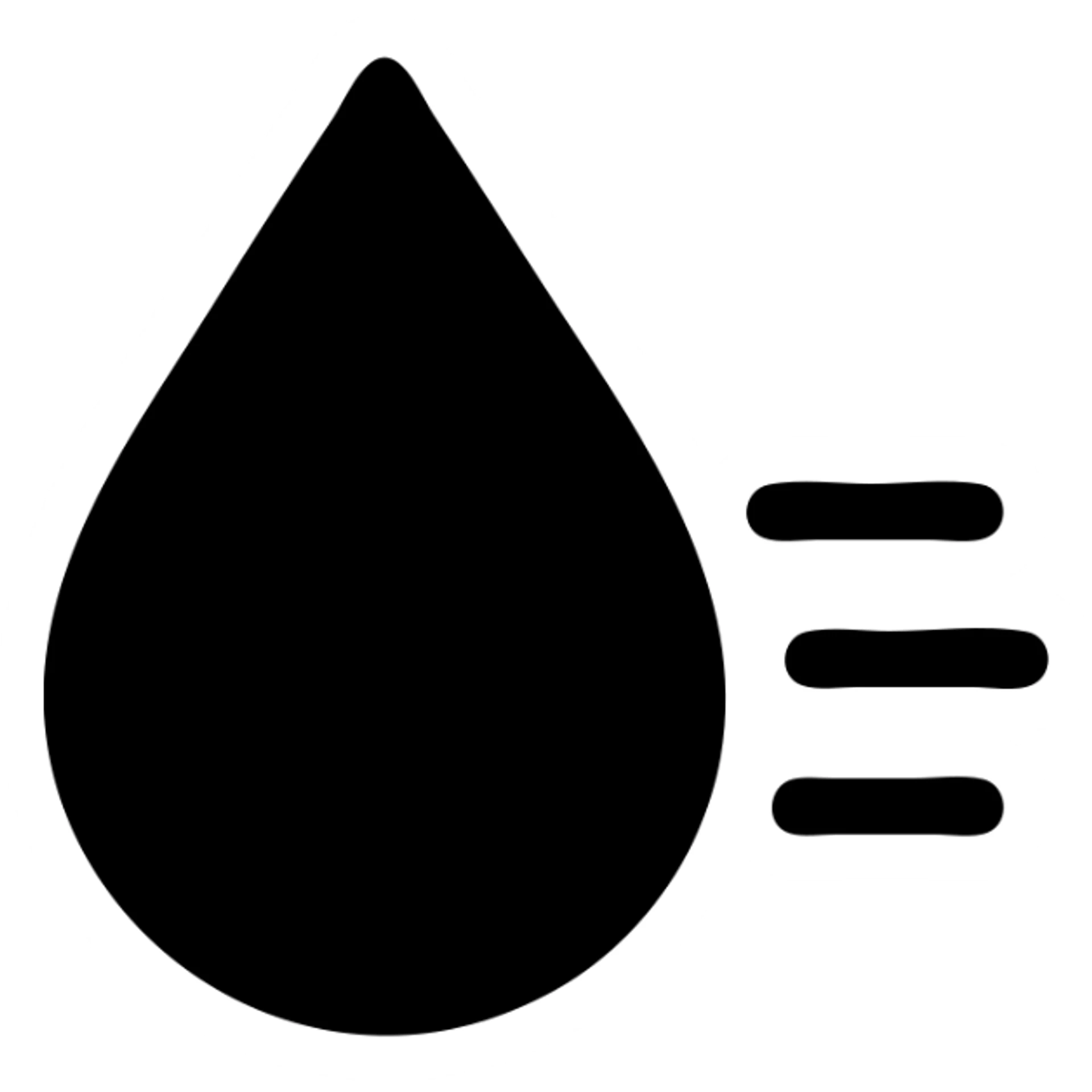 solid icon of a light blue or silver water droplet on glossy black mirror paint of a luxury vehicle, minimal repellent effect with lines, elegant and minimal sticker