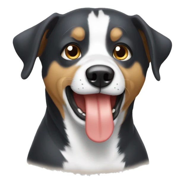 Un chien qui mange sticker
