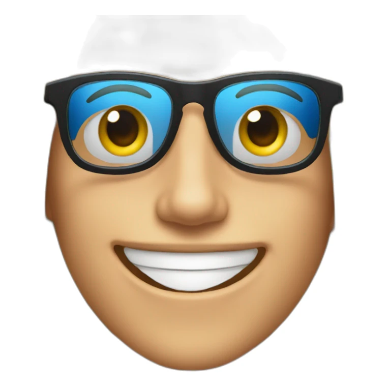 Emoji sonriendo con lentes negros y una gorra de la marca nike  sticker