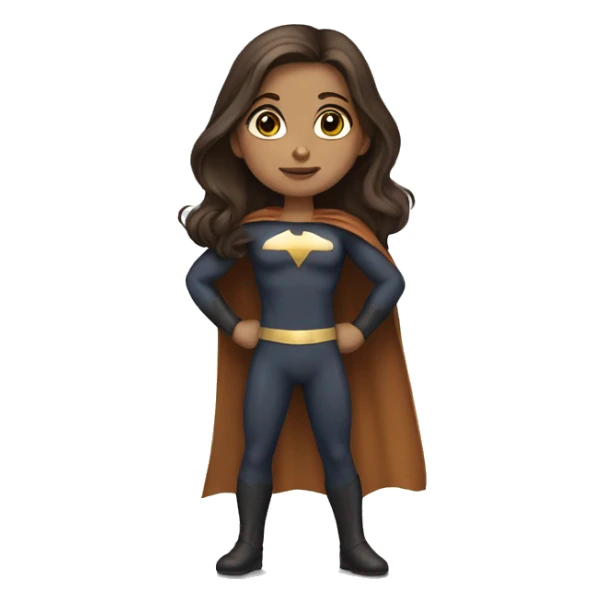 superhero, girl, long brown hair, brown eyes, hispanic sticker