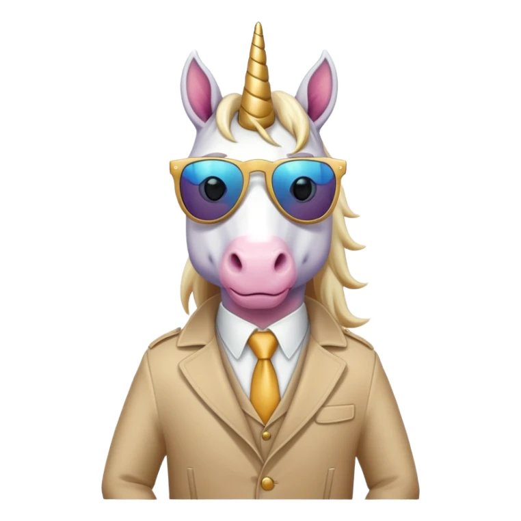 Unicorn wear coatsuit and wear sunglasses  sticker