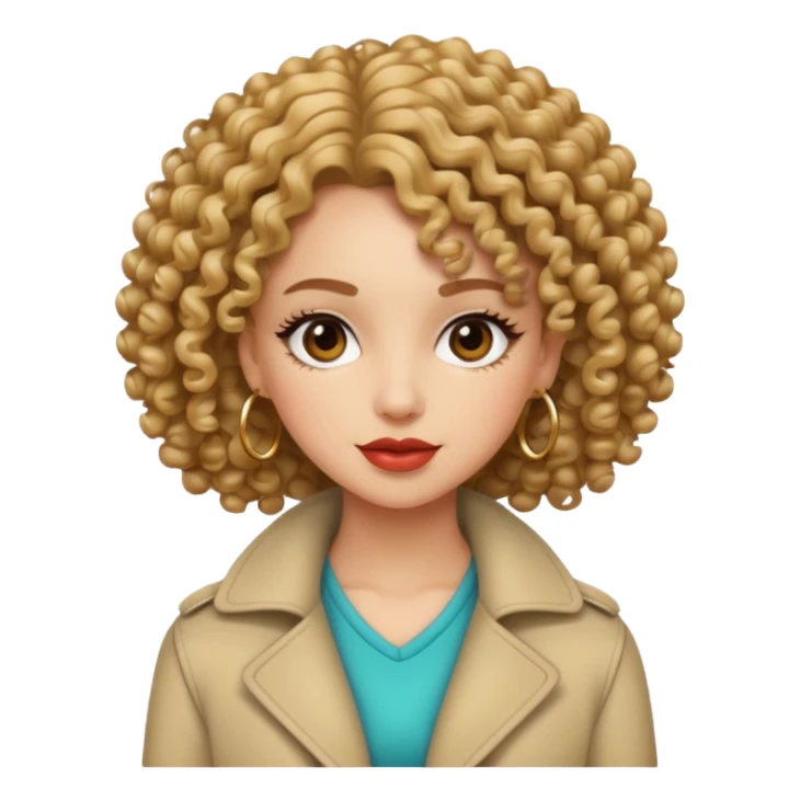 Stylish curly girl sticker