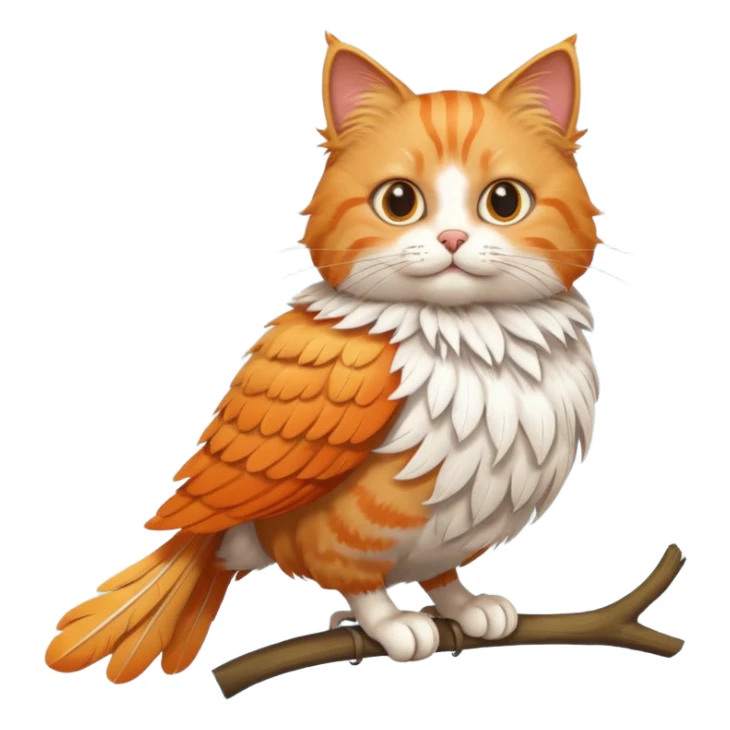 a cat in a bird shape whole cat bird sticker