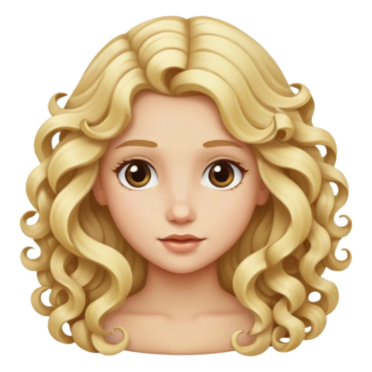 Blonde girl with long hair and curles sticker