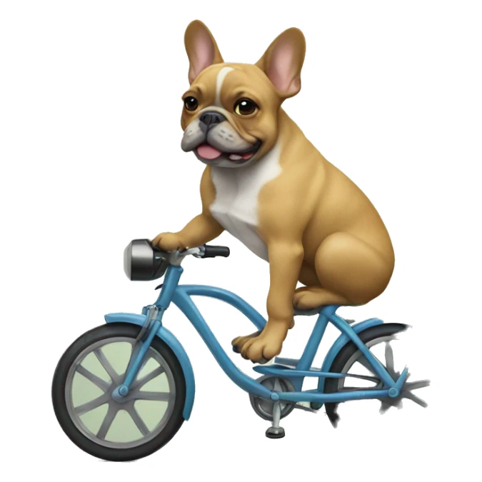 French bulldog on a bike sticker