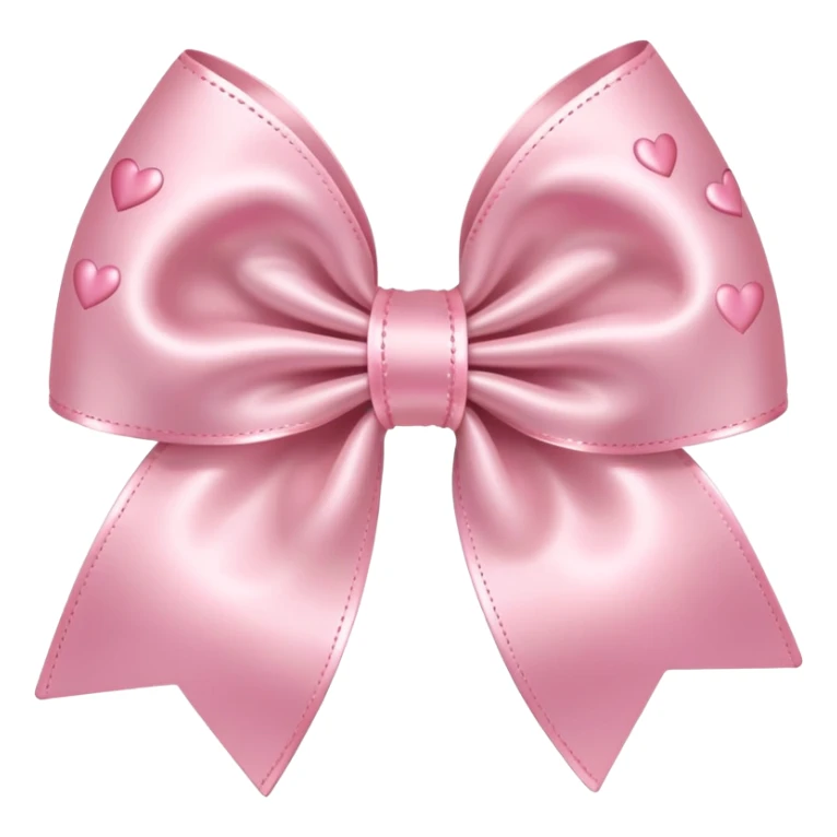 light pink bow with little light pink hearts around it sticker