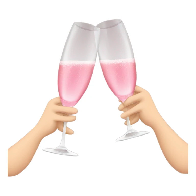 champagne glasses with pink champagne giving cheers with hands sticker