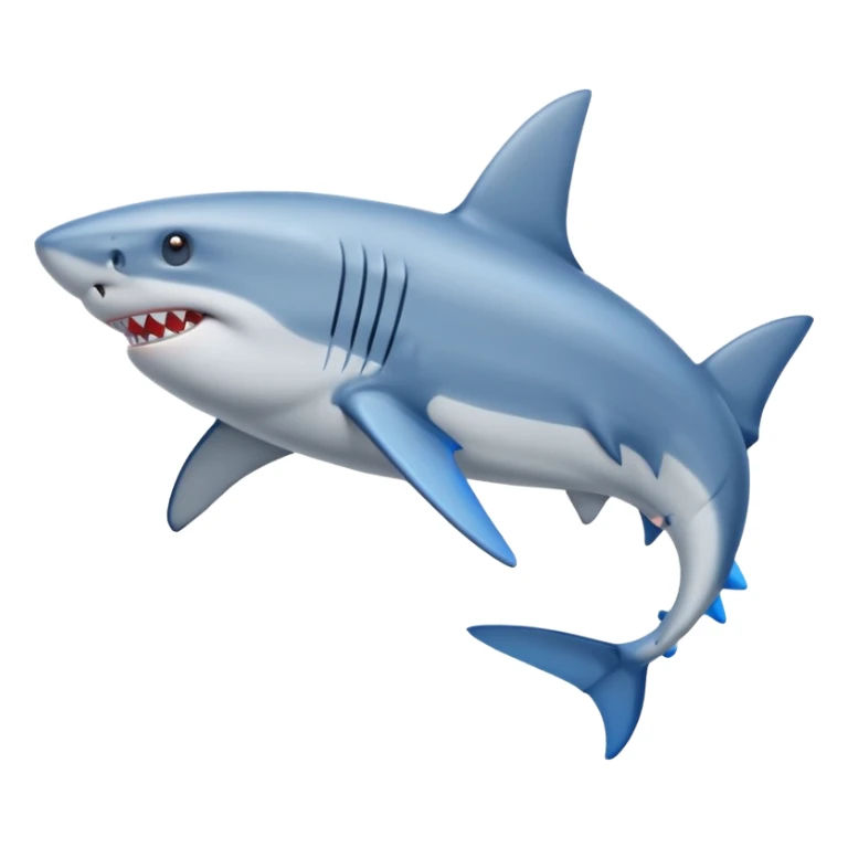 Un tiburón parado con zapatillas azules sticker