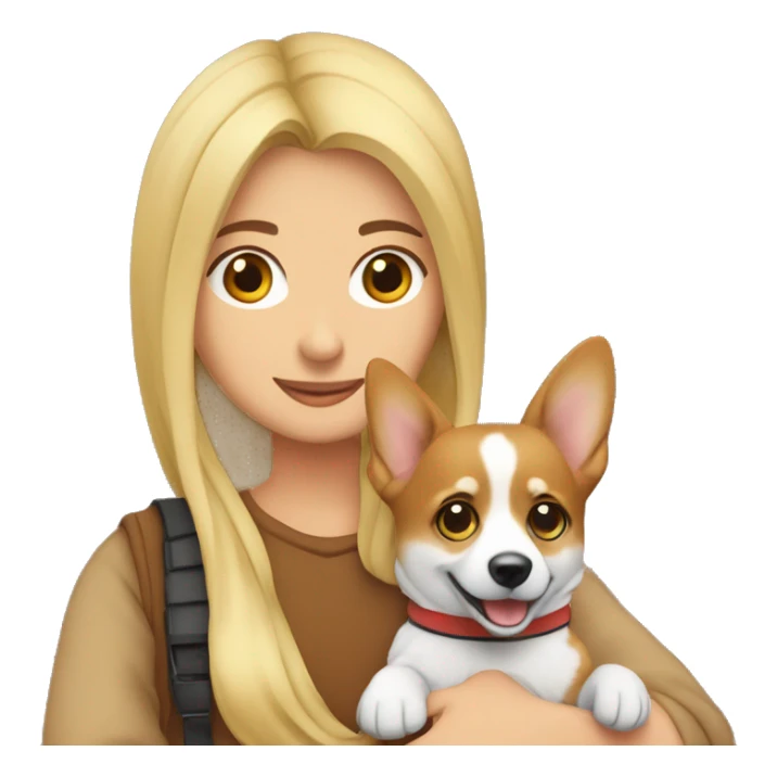 blonde girl with arab guy holding a corgi in their arms 😅🤓 sticker