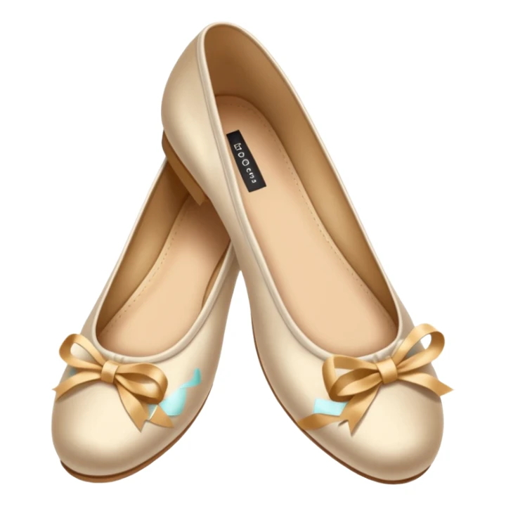 Beige realistic vintage silk bow ballerina shoes sticker