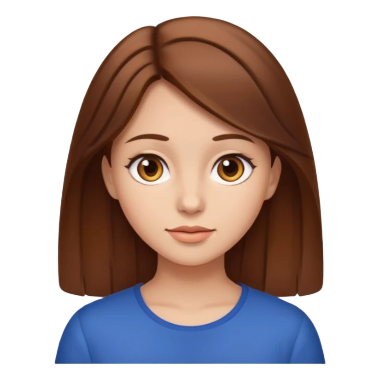 Girl with brown hair who looks real  sticker