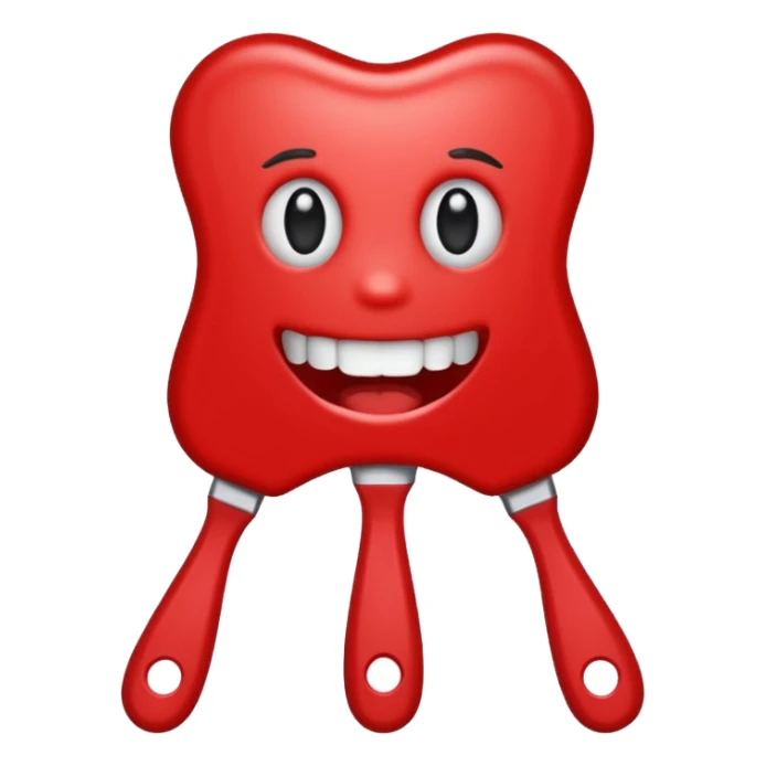 cepillo de dientes rojo sin cara, solo el emoji delcepillo sticker