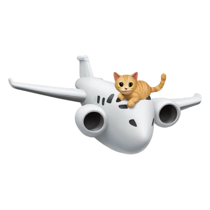Cat flying on top of a plane sticker