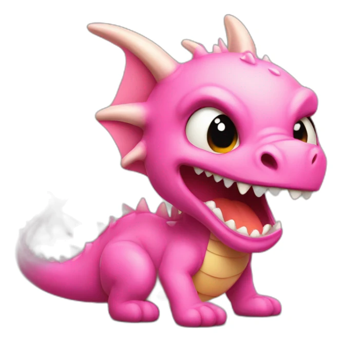 Cute pink little dragon, getting angry sticker