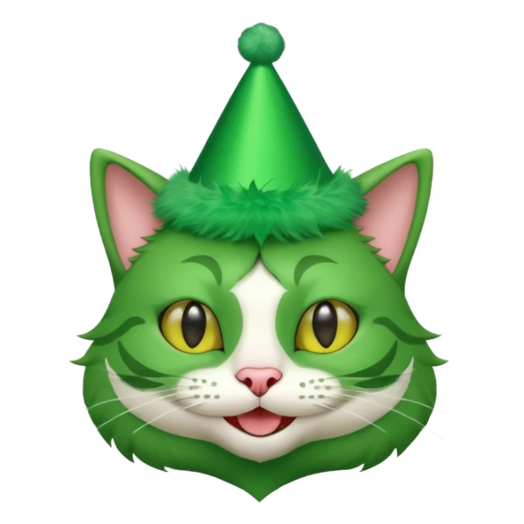 green cat full boy  with party hats sticker