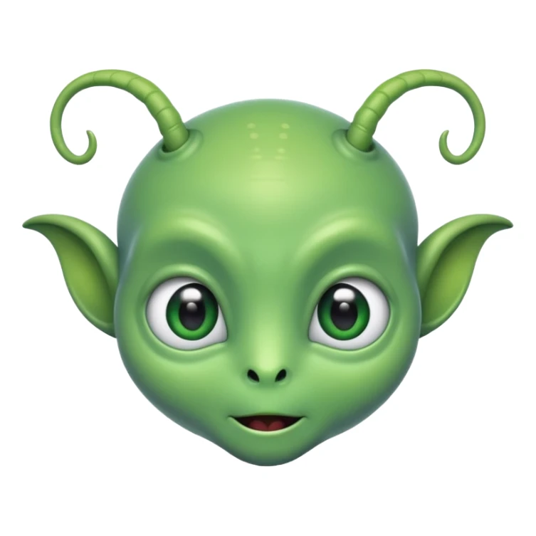 The face of a cute alien with two antennae and two eyes sticker