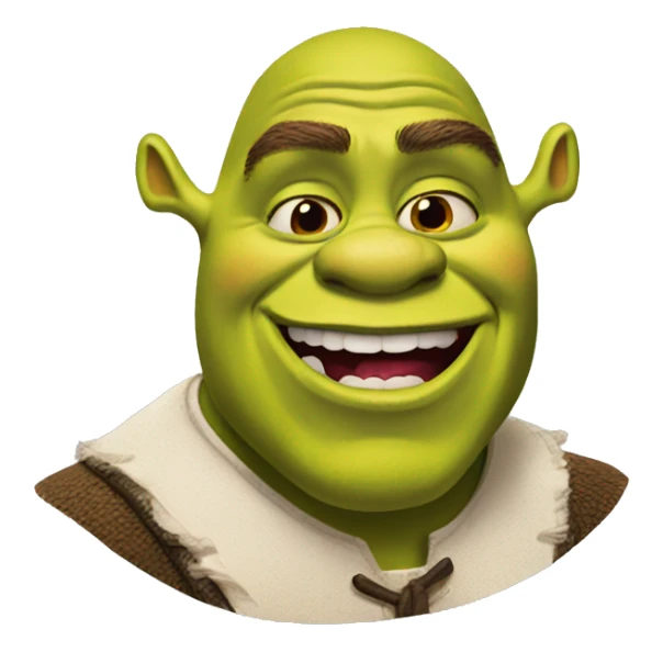 Shrek with lipstick sticker
