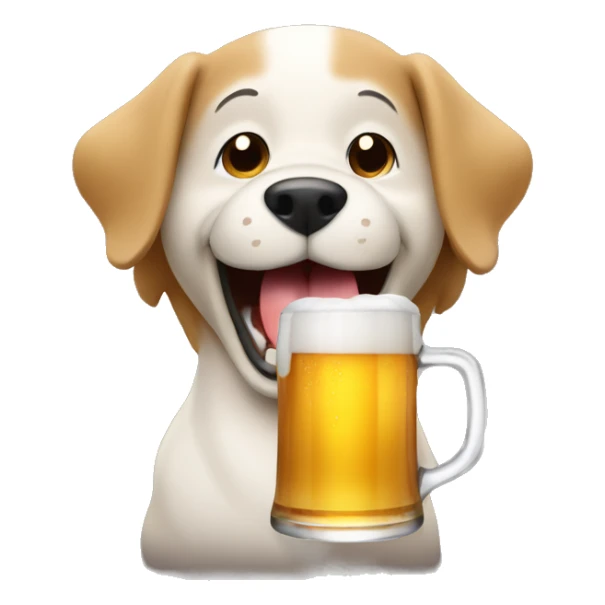 Dog drinkin a beer and laughin sticker