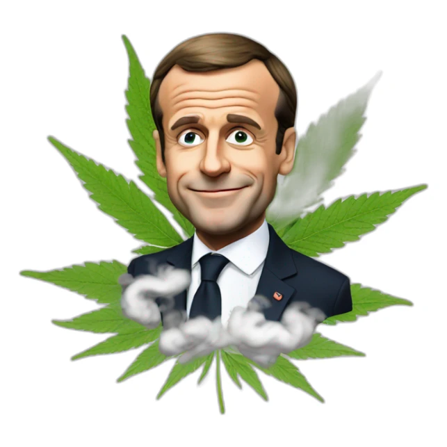 president macron smoke cannabis sticker